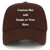 Custom Baseball Cap with Your Text/Image, Personalized Adjustable Trucker Hats,Unisex Sun Plain Cap Mom Gifts, Best Dad Hats Brown view 1