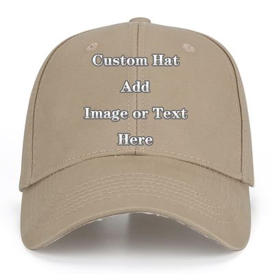 Custom Baseball Cap with Your Text/Image, Personalized Adjustable Trucker Hats,Unisex Sun Plain Cap Mom Gifts, Best Dad Hats Khaki