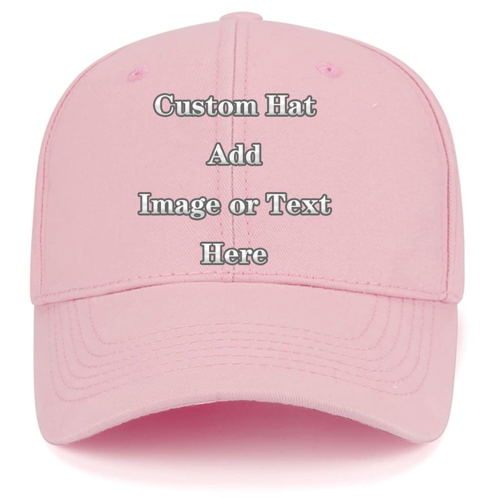Custom Baseball Cap with Your Text/Image, Personalized Adjustable Trucker Hats,Unisex Sun Plain Cap Mom Gifts, Best Dad Hats Pink