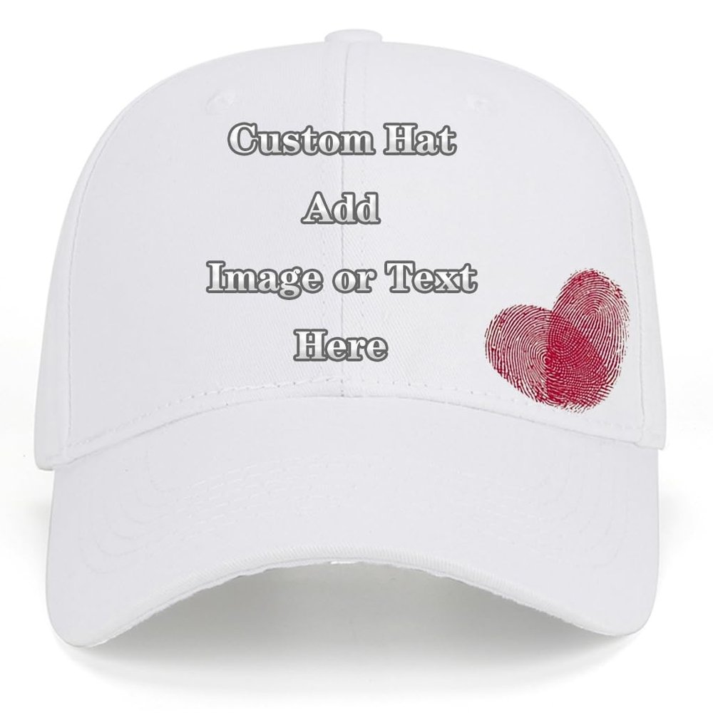 Custom Baseball Cap with Your Text/Image, Personalized Adjustable Trucker Hats,Unisex Sun Plain Cap Mom Gifts, Best Dad Hats White