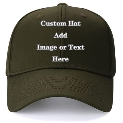 Custom Baseball Cap with Your Text/Image, Personalized Adjustable Trucker Hats,Unisex Sun Plain Cap Mom Gifts, Best Dad Hats Army Green