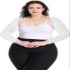 VELISDE Plus Size Arm Compression Shaper Cooling Shawl Arm Sleeves Wrap Slimmer Sleeves for Women Sun Protection Comfortable & Breathable Anti-UV Golf & Outdoor Sports Driving Cooler Shrug (M, White) view 3