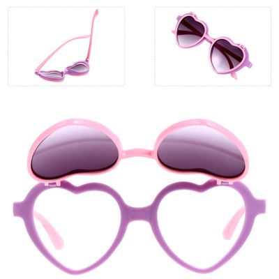 VALICLUD Heart Shape Kids Sunglasses Lightweight Polarized Flip up Glasses for Boys and Girls Ages 4-8 Outdoor Activities Party Accessories