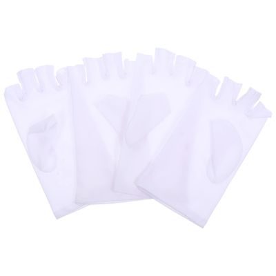 ARTIBETTER Womens Glives 2 Pairs Ice Silk Half Finger Gloves Childrens Mittens Womens Glove Fingerless Sun Gloves Led Lace Gloves Fingerless Portable Gloves Fishing Spandex Miss White