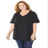 Catherines Women's Plus Size Suprema Ultra-Soft Scoopneck Tee - 5X, Black Medallion view 1