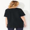 Catherines Women's Plus Size Suprema Ultra-Soft Scoopneck Tee - 5X, Black Medallion view 3