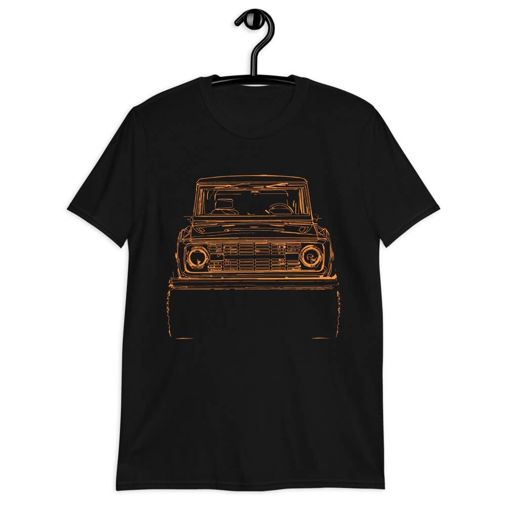 1975 Bronc Owner Orange Outline Art Graphic T-Shirt | Car Enthusiast Gift