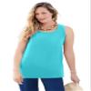 Catherines Women's Plus Size Suprema Tank - 6X, Aqua Blue view 1