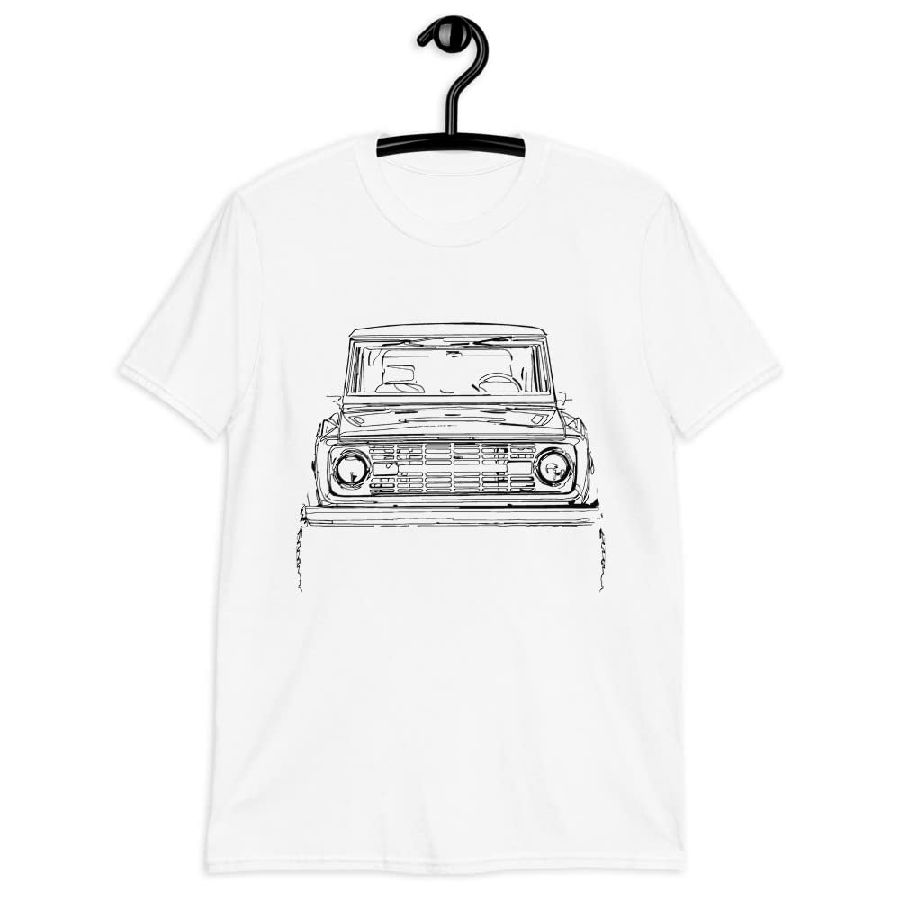 1975 Bronc Truck Owner Black Outline Art Short-Sleeve Unisex T-Shirt