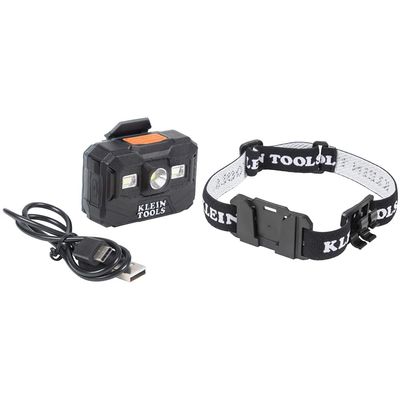 Klein Tools 56062 Rechargeable LED Headlamp/Worklight for Klein Hardhats & 56060 Headlamp Bracket and Fabric Strap, Marker, Carpenter Pencil Holder, for Klein Removable Headlamp