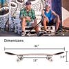 CAPARK Skateboards for Beginners Adults Youths Teens Kids Girls Boys 31 Inch Pro Complete Skate Boards 7 Layer Canadian Maple Double Kick Concave Longboards (Youth) view 2