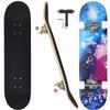 CAPARK Skateboards for Beginners Adults Youths Teens Kids Girls Boys 31 Inch Pro Complete Skate Boards 7 Layer Canadian Maple Double Kick Concave Longboards (Sky) view 1