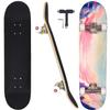 CAPARK Skateboards for Beginners Adults Youths Teens Kids Girls Boys 31 Inch Pro Complete Skate Boards 7 Layer Canadian Maple Double Kick Concave Longboards (Ocean) view 1