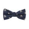 Eeleva Men's Paisley Design Formal Pre-Tied Bowtie, Striped Pattern Jacquard Clip-On Bow Tie (Bear Navy), 4.72 inch view 1
