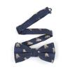 Eeleva Men's Paisley Design Formal Pre-Tied Bowtie, Striped Pattern Jacquard Clip-On Bow Tie (Bear Navy), 4.72 inch view 2