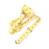 Eeleva Men's Paisley Design Formal Pre-Tied Bowtie, Striped Pattern Jacquard Clip-On Bow Tie (Dog Yellow), 4.72 inch view 3
