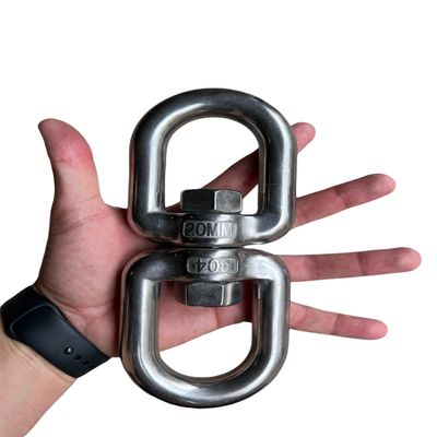 Stainless Steel Swivel Double Eye Swivel Marine Saltwater Grade Industrial (20mm, 2)