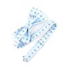Men's Paisley Design Formal Pre-Tied Bowtie, Striped Pattern Jacquard Clip-On Bow Tie (Fish Blue) view 3