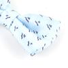Men's Paisley Design Formal Pre-Tied Bowtie, Striped Pattern Jacquard Clip-On Bow Tie (Fish Blue) view 4