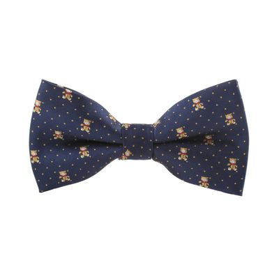 Men's Paisley Design Formal Pre-Tied Bowtie, Striped Pattern Jacquard Clip-On Bow Tie (Doll Navy)