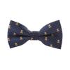 Men's Paisley Design Formal Pre-Tied Bowtie, Striped Pattern Jacquard Clip-On Bow Tie (Doll Navy) view 1
