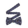 Men's Paisley Design Formal Pre-Tied Bowtie, Striped Pattern Jacquard Clip-On Bow Tie (Doll Navy) view 2