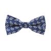 Men's Paisley Design Formal Pre-Tied Bowtie, Striped Pattern Jacquard Clip-On Bow Tie (Paisley Navy) view 1