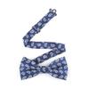 Men's Paisley Design Formal Pre-Tied Bowtie, Striped Pattern Jacquard Clip-On Bow Tie (Paisley Navy) view 2