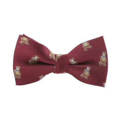 Eeleva Men's Paisley Design Formal Pre-Tied Bowtie, Striped Pattern Jacquard Clip-On Bow Tie (Bear Wine), 4.72 inch