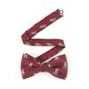Eeleva Men's Paisley Design Formal Pre-Tied Bowtie, Striped Pattern Jacquard Clip-On Bow Tie (Bear Wine), 4.72 inch view 2