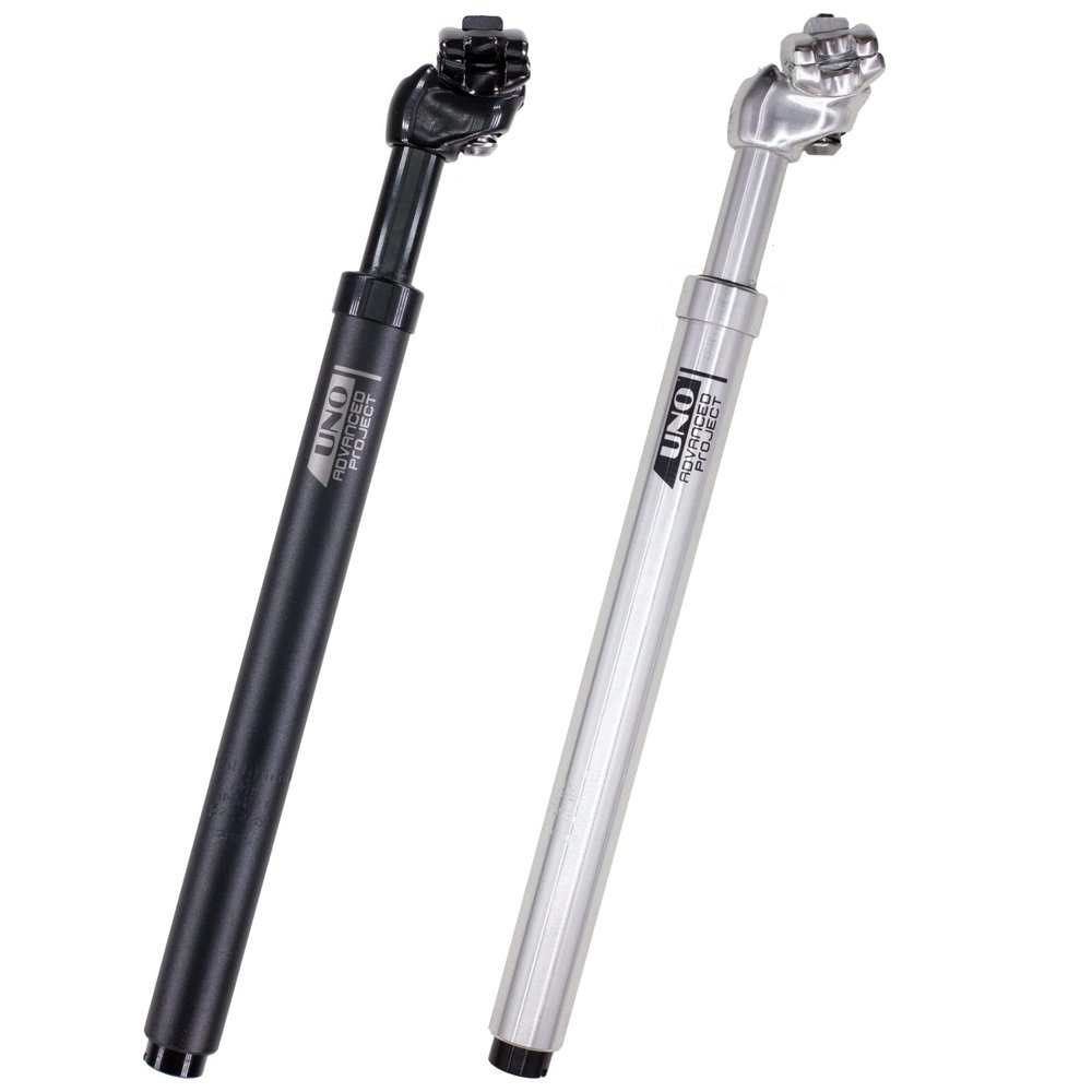 DJC Bike Suspension Seatpost Rubber MDU Memory Damper Shock Absorber Seat Post Ultralight Aluminum Body 26.8 27.2 28.6 30 30.4 30.9 31.6mm MTB Road Bike(30.4mm Black)