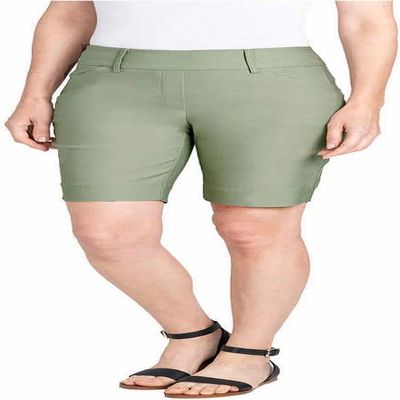 Hilary Radley Womens Midweight Bermuda Pull-On Short (Small, Sage)