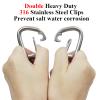 Bungee Dock Line Double Clips Heavy Duty 316 Stainless Steel Clips Boat Ropes Mooring Ropefor for Boats PWC, Built in Snubber, Kayak,Watercraft,SeaDoo,Jet Ski, Pontoon, Canoe, Power Boat 2-Pack view 3