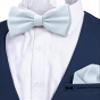 Adam Young Men's Light Blue Bow Tie with Handkerchief Pre-Tied Style Formal Satin Classic Bowtie for Tuxedo Faux Silk (Large, Pastel Blue) view 4