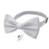 Adam Young Boy's Light Gray Bow Tie with Handkerchief Pre-Tied Style Formal Satin Classic Bowtie for Tuxedo Faux Silk (Medium, Silver Grey) view 2