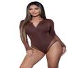 2220 Malibu Zip Up Swimsuit Brown view 1