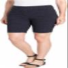 Hilary Radley Womens Midweight Bermuda Pull-On Short (X-Small, Navy & Off-White Dots) view 1