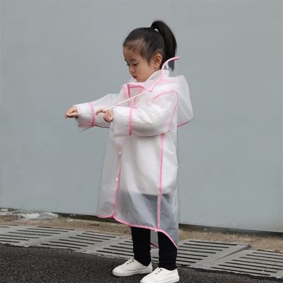 XJHKG Kids Rain Coat for Girls Boys,Portable EVA Raincoat Lightweight Rain Poncho with Hood Cute Children Raincoat (Color : A-02, Size : Medium)