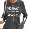 Faithgee Normal Isn't Coming Back But Jesus Is Shirt for Women, Revelation 14 Long Sleeve Sweatshirt, Christian Faith Religious Jesus Shirt, Christian Gift, Funny Christian Shirt, #4gray, 3X-Large view 3