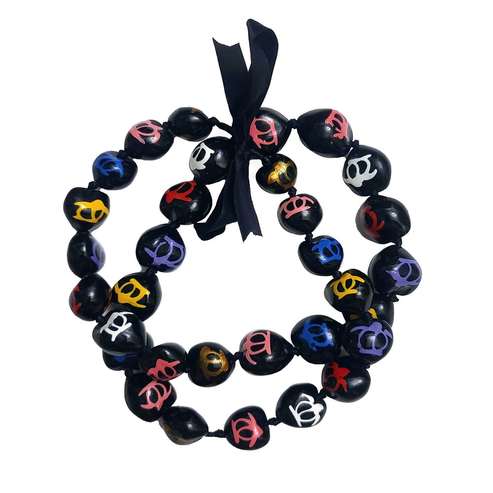 32" Hawaii Wedding Kukui Nut Lei Graduation Luau Hula Necklace Hawaiian Turtles (Multi-1 Turtle)