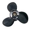 RASON-REX OEM Grade Aluminum Outboard 3 Blades Propeller 10 1/4x15P Boat Prop Compatible for Suzuki 20-30HP with 10 Spline Tooth,RH view 4