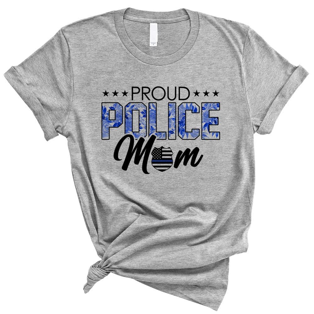 TeesAndTankYou Proud Police Mom Shirt Unisex 3X-Large Grey
