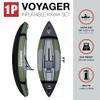Avalanche 1-Person Voyager Inflatable Kayak Set, Includes Pump, Fin, Carry Bag, Kayak Seat, Paddle & Repair Kit (1-Person) view 2