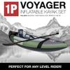 Avalanche 1-Person Voyager Inflatable Kayak Set, Includes Pump, Fin, Carry Bag, Kayak Seat, Paddle & Repair Kit (1-Person) view 4