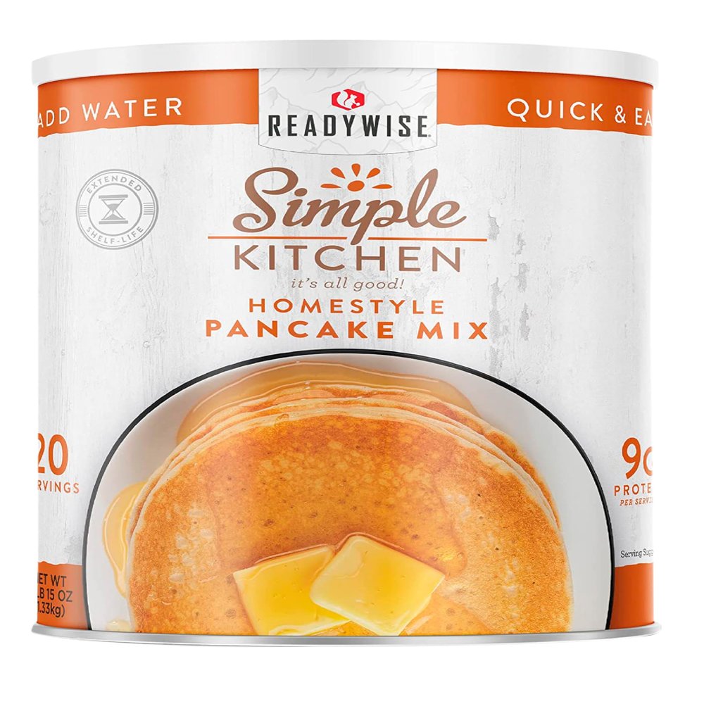 Simple Kitchen Homestyle Pancake Mix  20 Servings for Family Meal Prep, Survival Just Add Water Canned Food, for Camping Meals, Backpacking & Hiking, #10 Can Package