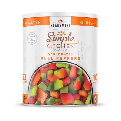 Simple Kitchen Dehydrated Red & Green Bell Peppers 153 Servings for Family Meal Prep, Survival Canned Food, Gluten Free & Freeze Dried Bell Peppers for Camping Meals, Backpacking & Hiking, #10 Can