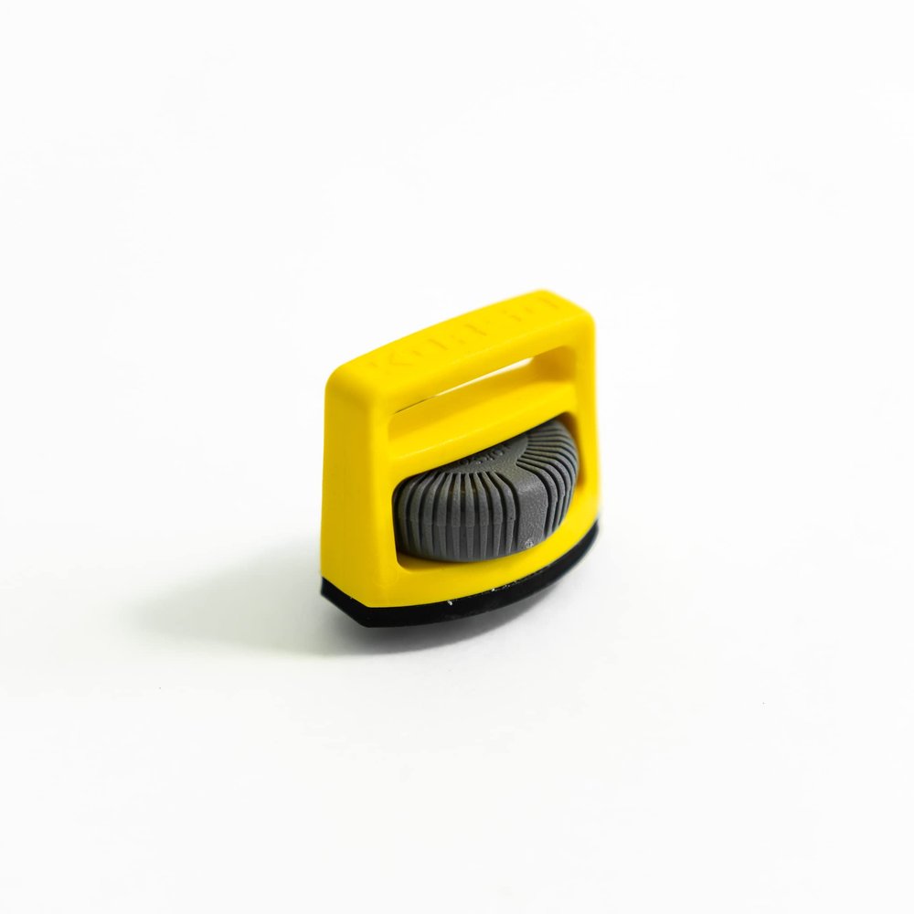 Korso Outdoors Tie Down (Yellow-Grey), Track Mounted Vertical Tie Down | Compatible with Most T-Slot Tracks | Quick Adjust Knob