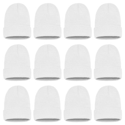 12 Pack Winter Beanie Hats for Men Women, Warm Cozy Knitted Cuffed Skull Cap, Wholesale
