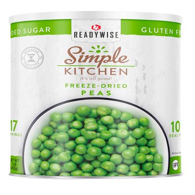 Simple Kitchen Freeze Dried Peas - 17 Servings for Family Meal Prep, Gluten Free & Dehydrated Just Add Water Canned Food, Emergency Survival Food for Camping Meals, Backpacking & Hiking, #10 Can