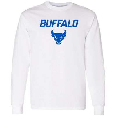 AL02 - University at Buffalo Bulls Primary Logo Long Sleeve T Shirt - Large - White